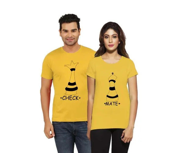 Yellow Color Couple Tshirt Price