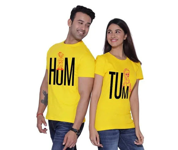 Yellow Color Couple Tshirt Price